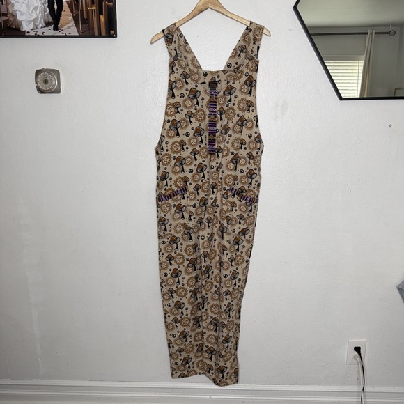 Rising International Pants - Rising International Mushroom Brown Cotton Overalls Boho Hippie Womens Large